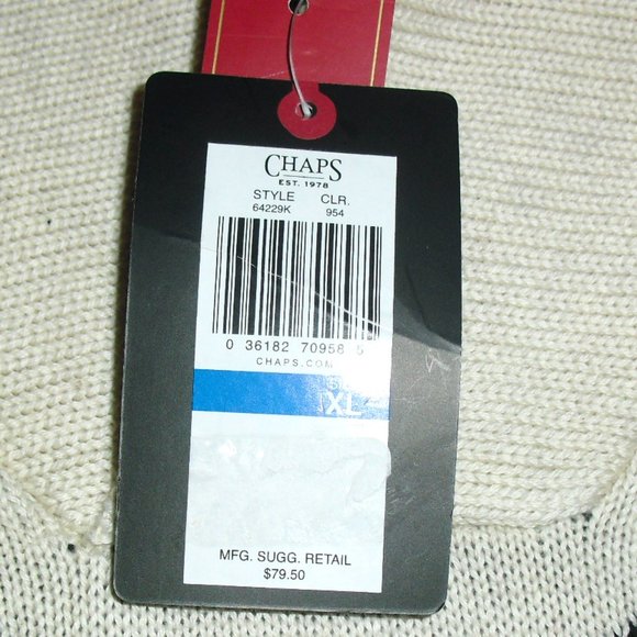 Chaps $79 Southwestern Aztec Style Mens Collared Sweater sz. XL New Tags - Picture 3 of 4